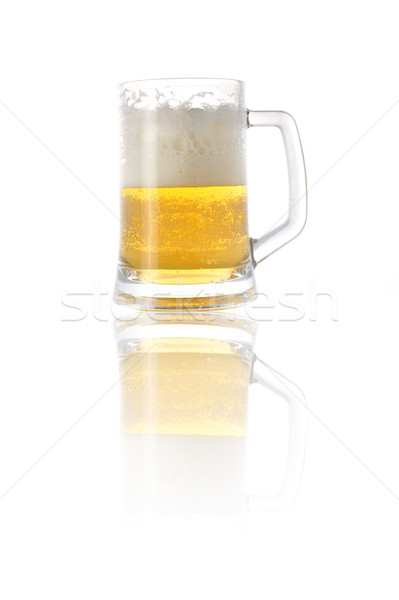 Sör bögre közelkép szemüveg arany italok Stock fotó © taden