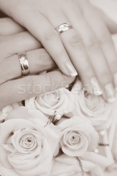 bride and groom hands Stock photo © taden