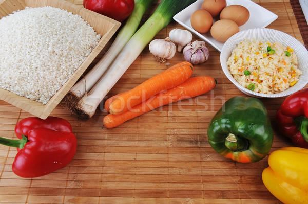 Stock photo:  rice and vegetables