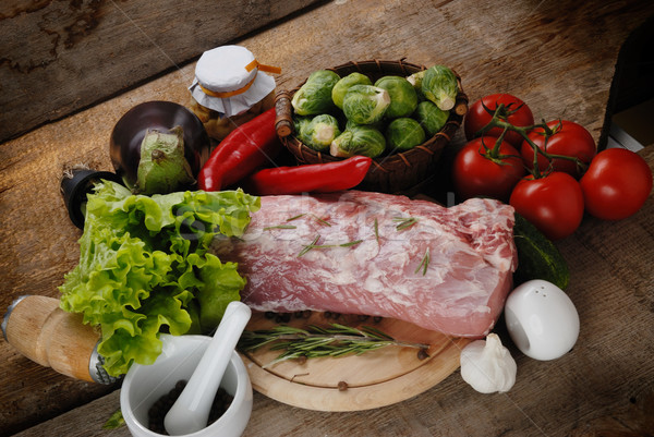 Carne legume alimente cină Imagine de stoc © taden