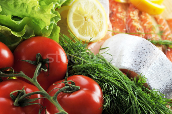 Stock photo: pieces of  salmon