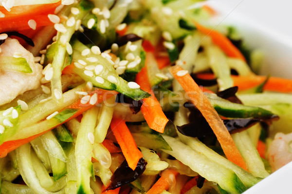Stock photo: vegetable salad with shrimp 
