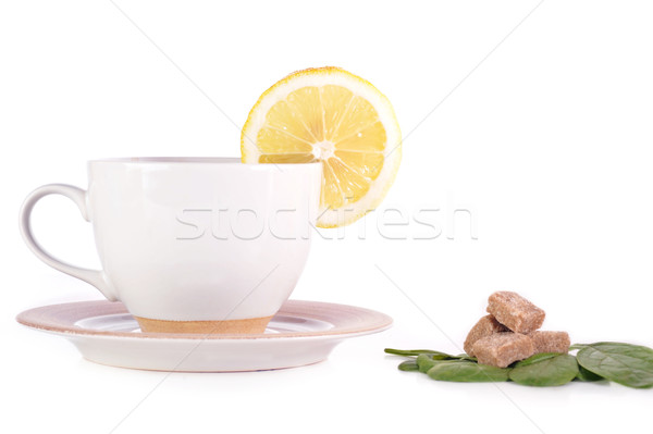 Zdjęcia stock: Pełny · kubek · herbaty · cytryny · cukru · domu
