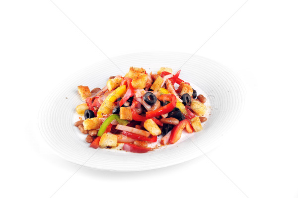 Salade plaat Spice Mexicaanse vlees Rood Stockfoto © taden