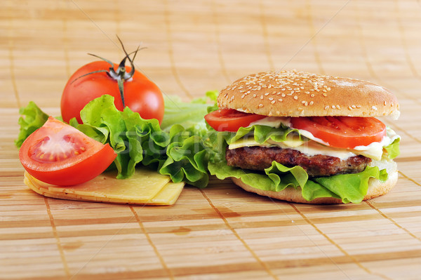 hamburger with cutlet Stock photo © taden