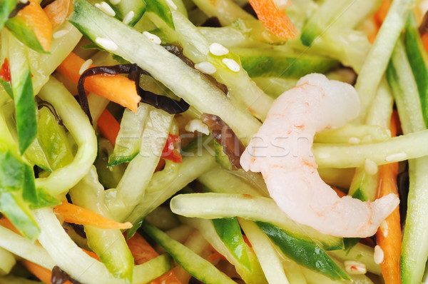 Vegetali insalata gamberetti sesamo cinese cucina Foto d'archivio © taden