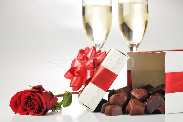  champagne  and chocolate Stock photo © taden