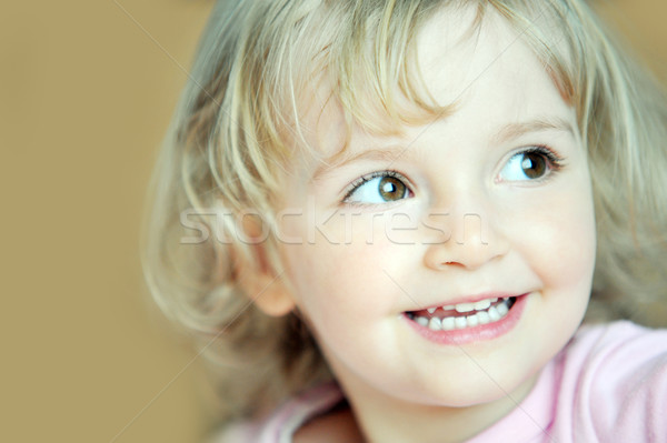 Little girl retrato loiro cara meninas cabeça Foto stock © taden