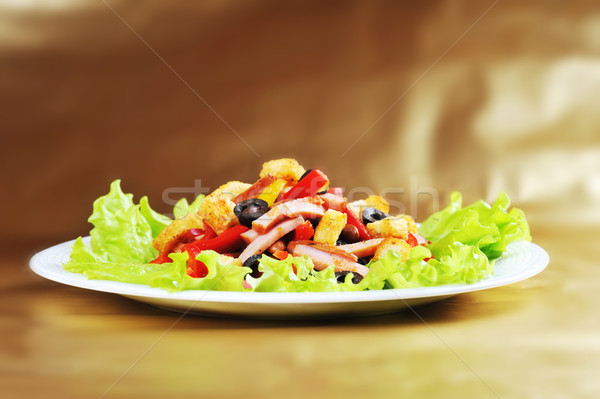 Salade plaat vers smakelijk gouden witte Stockfoto © taden