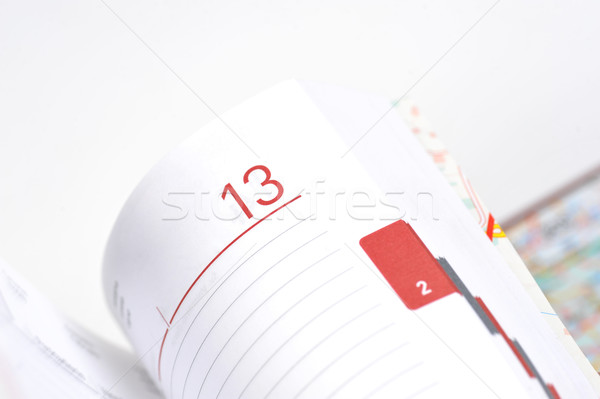 Személyes szervező nyitva közelkép iroda naptár Stock fotó © taden