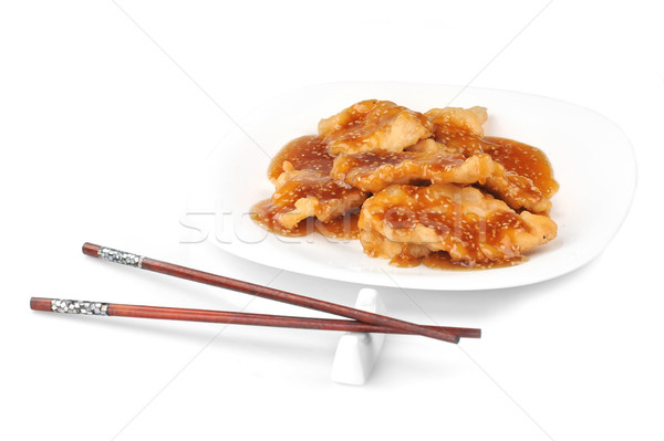 Frango assado profundo vermelho molho chinês cozinha Foto stock © taden