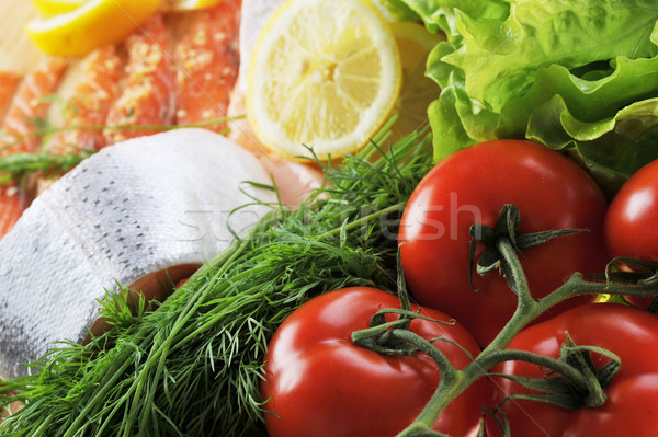 pieces of  salmon Stock photo © taden