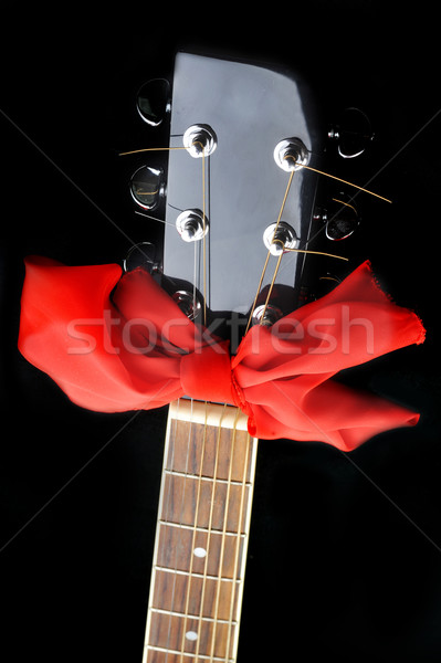 Hals schwarz Gitarre Details akustischen Mutter Stock foto © taden