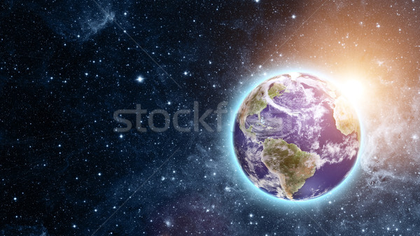 blue planet in beautiful space Stock photo © taden