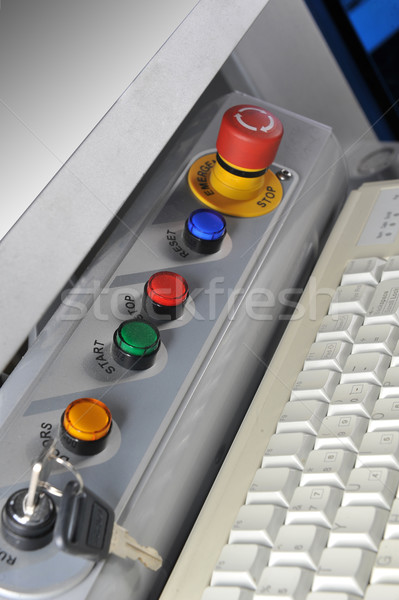 Foto stock: Panel · de · control · moderna · máquina · teclado · supervisar · negocios