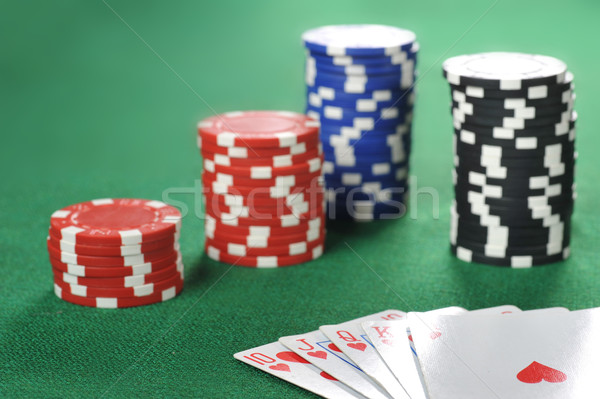 Stock photo: chips for gamblings and cards