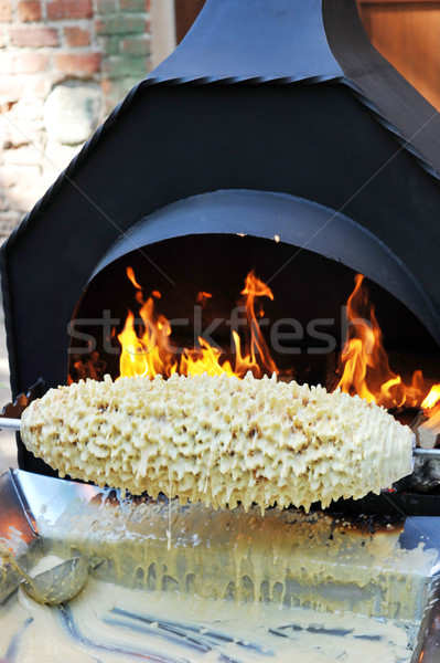 Kek eski tuğla fırın gıda Stok fotoğraf © taden