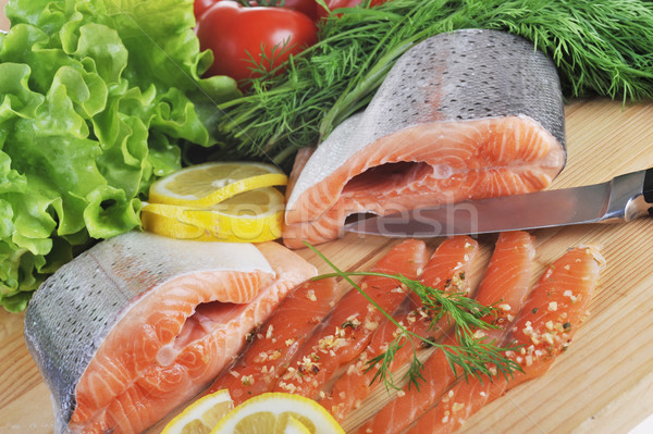 pieces of  salmon Stock photo © taden