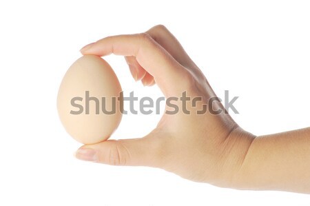 Stock fotó: Nő · kéz · tart · tojás · nyers · természet