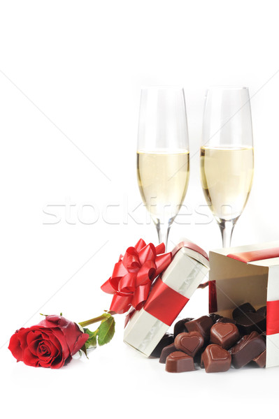  champagne  and chocolate Stock photo © taden