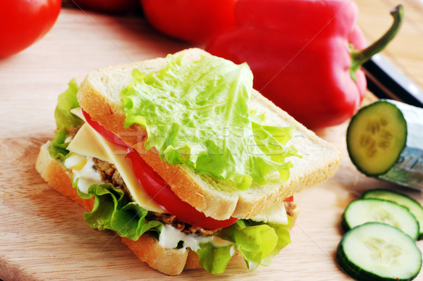 sandwich with  cutlet Stock photo © taden