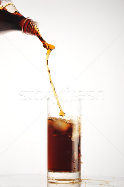 cola pour into glass on white  Stock photo © taden