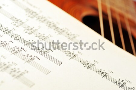 öreg akusztikus gitár kotta zene klasszikus minta Stock fotó © taden