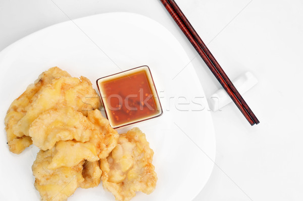 Frango assado profundo vermelho molho chinês cozinha Foto stock © taden