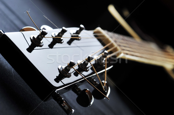 neck of black guitar Stock photo © taden