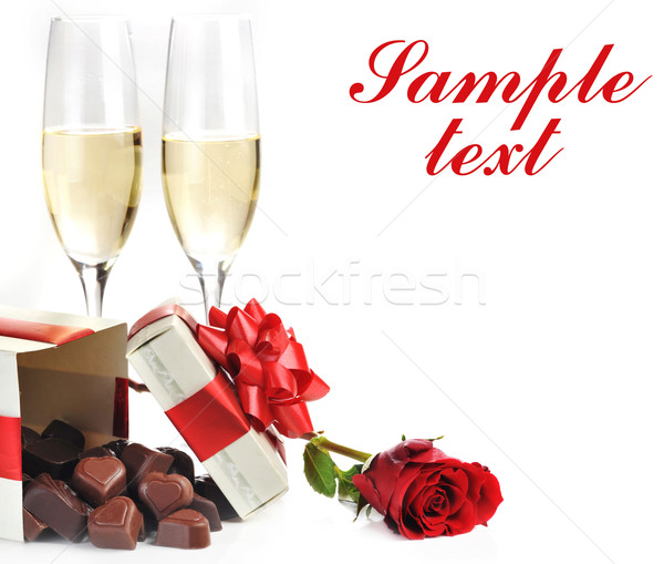  champagne  and chocolate Stock photo © taden