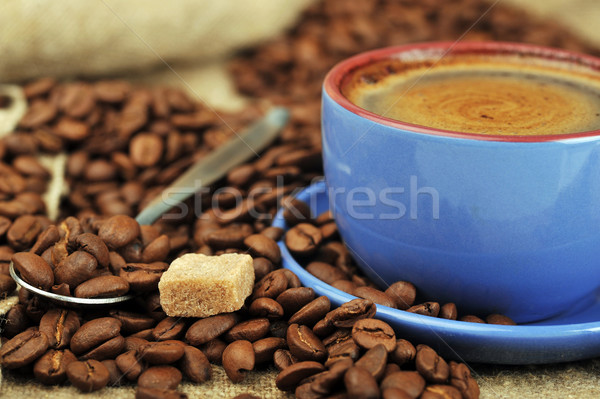 Cup tazza di caffè caffè fuori chicchi di caffè alimentare Foto d'archivio © taden