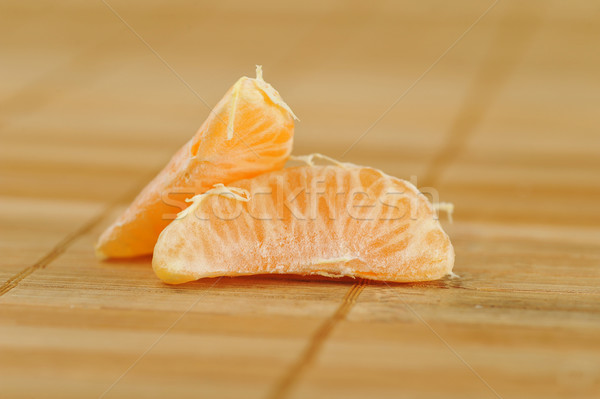 Heerlijk mandarijn sappig bamboe servet Stockfoto © taden