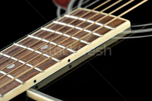 neck of black guitar Stock photo © taden