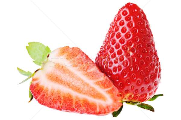 Lecker Erdbeere Erdbeeren isoliert weiß rot Stock foto © taden