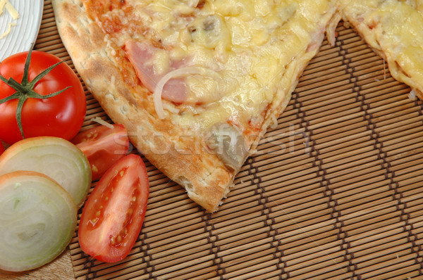 Pizza ostrze cięcie tle zielone Zdjęcia stock © taden
