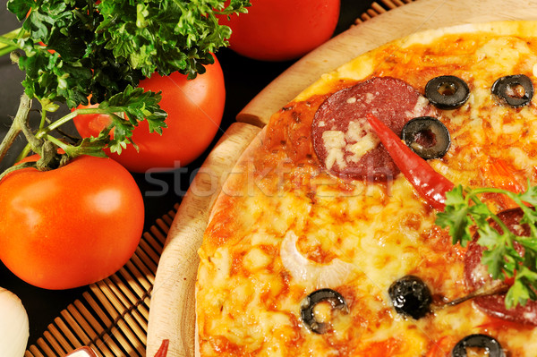 Saboroso pizza prato comida Foto stock © taden