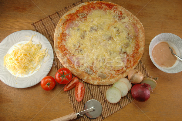 Pizza mesa listo alimentos fondo Foto stock © taden