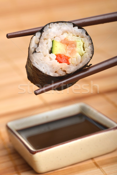 Fresco sushi pronto molho comida Foto stock © taden