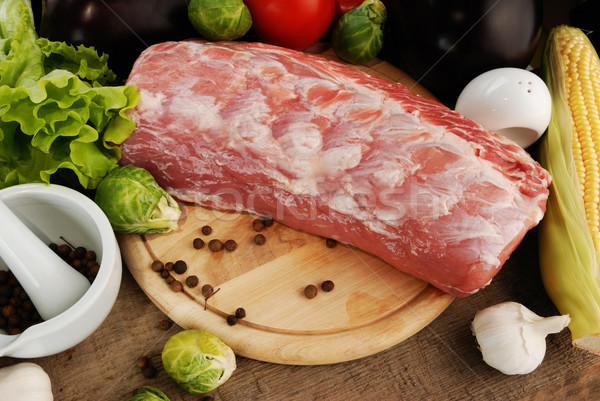 生 肉 作品 新鮮な まな板 食品 ストックフォト © taden