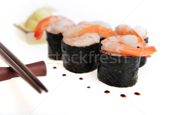 Frescos sushi caída salsa mesa Foto stock © taden