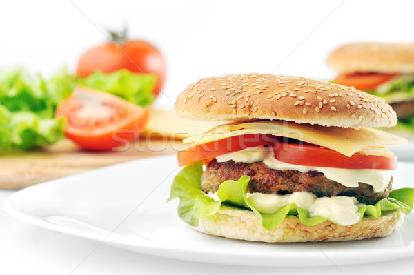 hamburger with cutlet Stock photo © taden