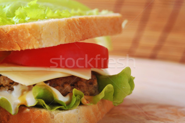 Stock photo: sandwich with  cutlet