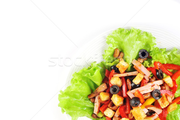 Salade plaat Spice Mexicaanse vlees witte Stockfoto © taden