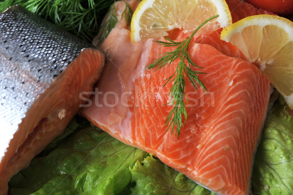 Stock photo: pieces of  salmon