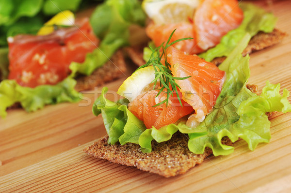  salmon   and small loafs Stock photo © taden