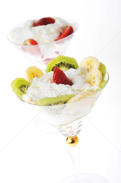  fruit with whipped cream  Stock photo © taden