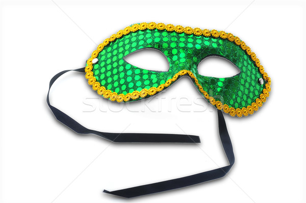 Stockfoto: Masker · carnaval · groene · witte · gezicht · kunst