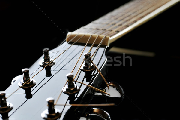 neck of black guitar Stock photo © taden