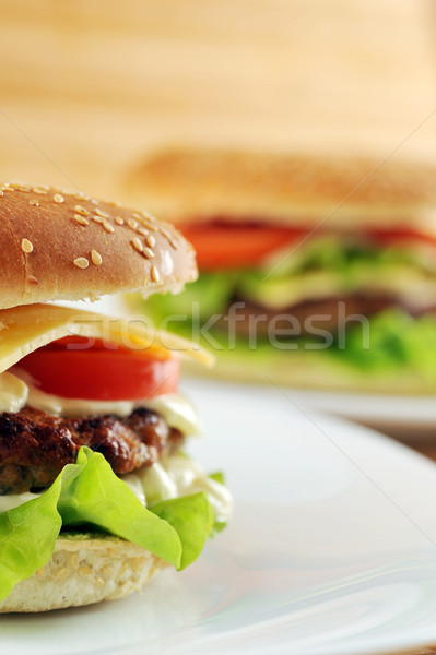 hamburger with cutlet Stock photo © taden