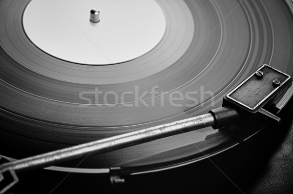 Vinilin disc record placă turnantă proiect Imagine de stoc © taden